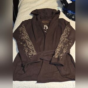 Women's XL Lucky Brand Cardigan Y2K 80's Trendy Retro